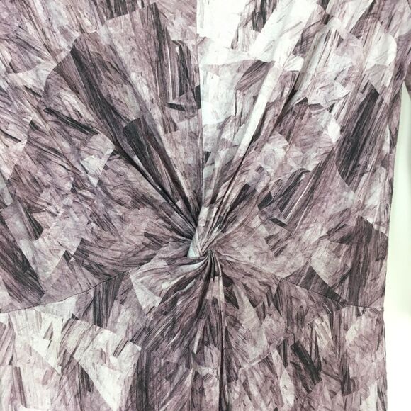 3/4 Sleeve Twist Front Printed Pink Dress - Picture 5 of 8